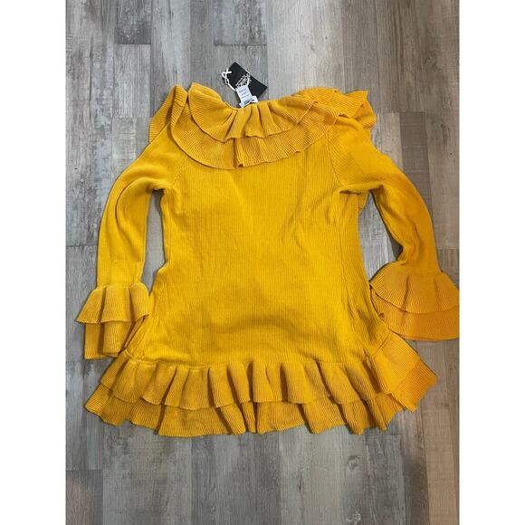 NWT Monroe & Main size medium ruffle tie front cardigan - Picture 7 of 10